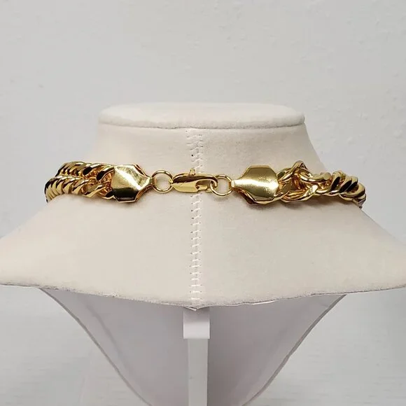 Authentic Louis Vuitton Padlock w/unbranded Cuban Style 18k Gold Plated Chain - Picture 4 of 15